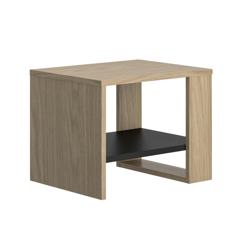 Nael κομοδίνο 44x36x35εκ. Rookwood Oak / Μαύρο