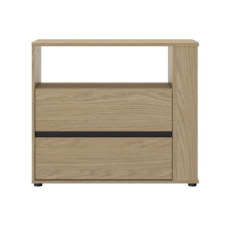 Nael συρταριέρα με δυο συρτάρια  94x40x80εκ. Rookwood Oak