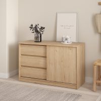 Naia ντουλάπι αποθήκευσης με 1 συρόμενη πόρτα και 3 συρτάρια 118