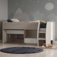 Nano κρεβάτι πολυμορφικό κρεβάτι με γραφείο 205x121x104εκ. ( για στρώμα 90x200εκ. )  Shannon Oak / Λευκό