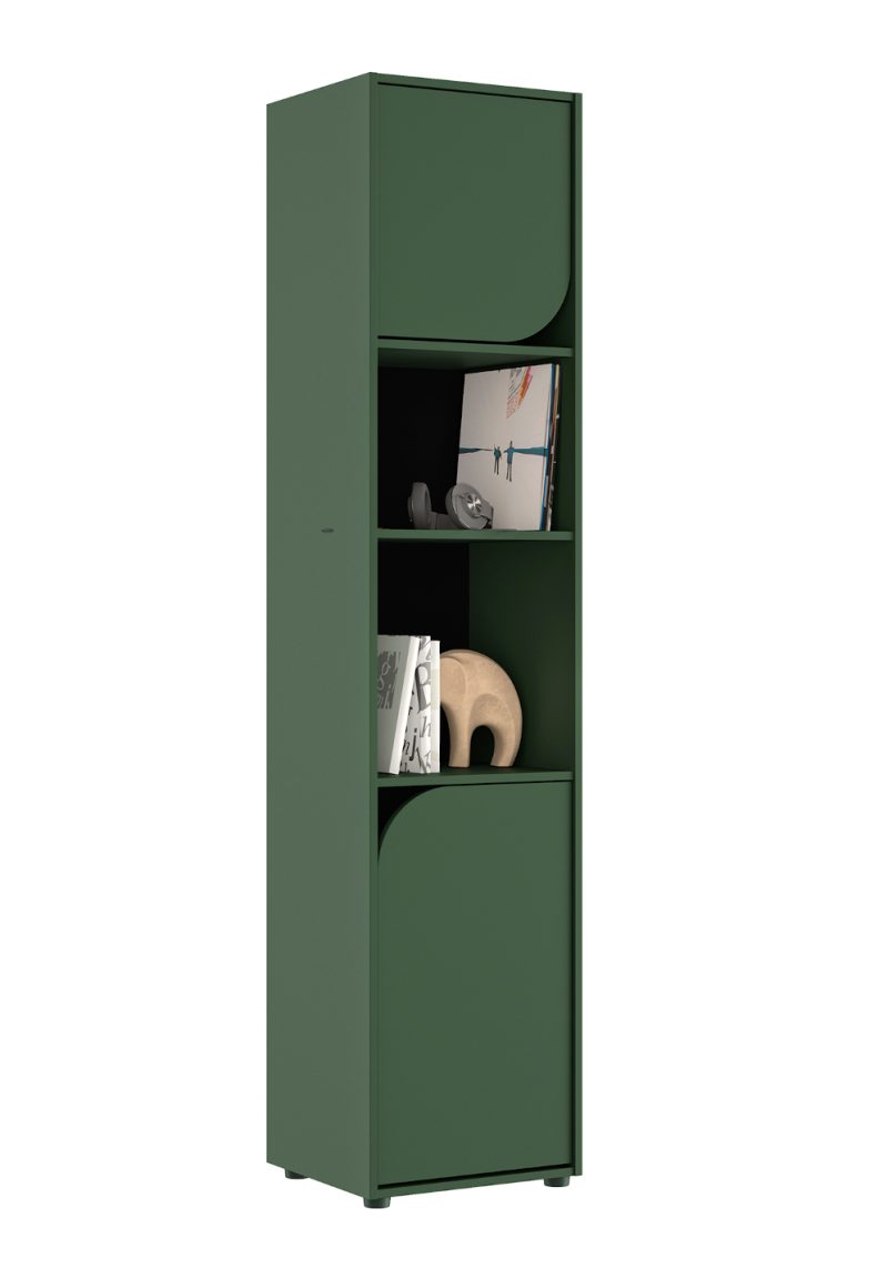 Ritmo βιβλιοθήκη με 2 πόρτες 45x40x200εκ. Πράσινο