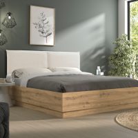 Rivoli κρεβάτι διπλό με αποθηκευτικό χώρο 165x206x101εκ. ( για στρώμα 160x200εκ. ) Artisan Oak / Μπεζ ύφασμα Rivoli κρεβάτι διπλό με αποθηκευτικό χώρο 165x206x101εκ. ( για στρώμα 160x200εκ. ) Artisan Oak / Μπεζ ύφασμα