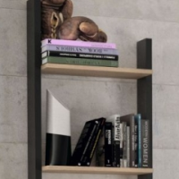 Duplex Ράφι τοίχου Black/Natural Chestnut 46x22x92εκ.