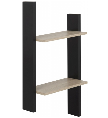 Duplex Ράφι τοίχου Black/Natural Chestnut 46x22x92εκ.