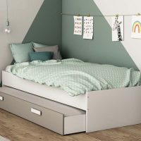 Tidy κρεβάτι μονό με αποθηκευτικό συρτάρι 94x203x45εκ. Matt White / Clay