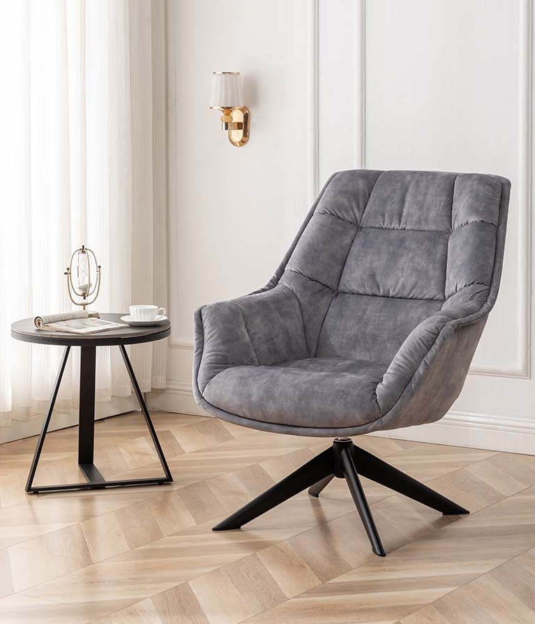 Volter πολυθρόνα περιστρεφόμενη 80x98x98εκ. Light Grey Velvet