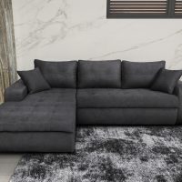 VIRGINIA Γωνιακός καναπές κρεβάτι με αποθηκευτικό χώρο 246x190εκ. MS08 Γκρι Αριστερή Γωνία