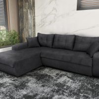 VIRGINIA Γωνιακός καναπές κρεβάτι με αποθηκευτικό χώρο 246x190εκ. MS08 Γκρι Αριστερή Γωνία