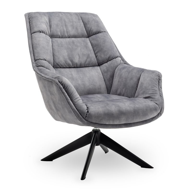 Volter πολυθρόνα περιστρεφόμενη 80x98x98εκ. Light Grey Velvet