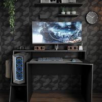 access_gkri_mauro_gaming Access γραφείο gaming 138x67x94εκ. Γκρι / Μαύρο