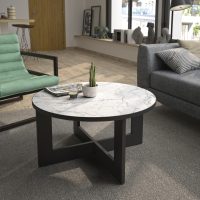 Adria τραπεζάκι σαλονιού στρογγυλό 82εκ. ( ύψος43εκ.) Marble / Black