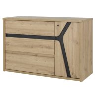 Alana συρταριέρα με 3 συρτάρια και 1 πόρτα 117x47x76εκ. Artisan oak / Black thread