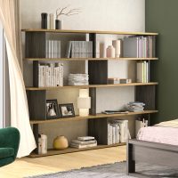 Alana βιβλιοθήκη 220x32x163εκ. Artisan Oak / Black thread Alana βιβλιοθήκη 220x32x163εκ. Artisan Oak / Black thread