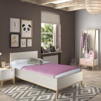 Alika κρεβάτι μονό 99x210x86εκ. ( για στρώμα 90x200εκ. ) Whitewashed Chestnut/Beech