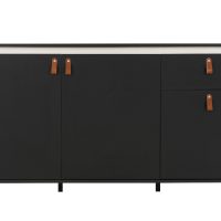 Amsterdam Mπουφές με 3 πόρτες και 1 συρτάρι 160x45x79εκ. Natural Chestnut / Black