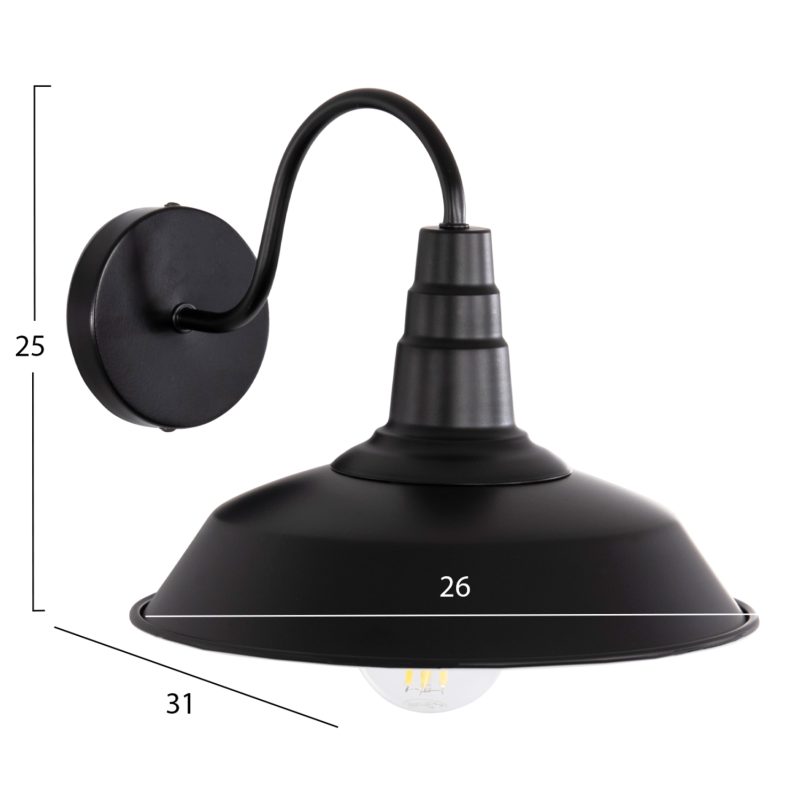 aplika-toichoy-fb94478-metallo-se-mayro-1 ΑΠΛΙΚΑ ΤΟΙΧΟΥ DONO HM4478 ΜΕΤΑΛΛΟ ΣΕ ΜΑΥΡΟ 26x31x25Υεκ.