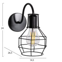 ΑΠΛΙΚΑ ΤΟΙΧΟΥ MILID2 HM4479 ΜΕΤΑΛΛΟ ΣΕ ΜΑΥΡΟ 14,5x26,5x24Υεκ.