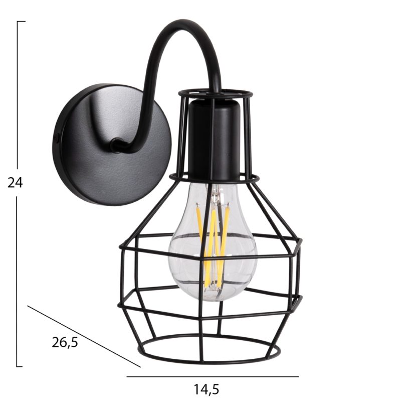 ΑΠΛΙΚΑ ΤΟΙΧΟΥ MILID2 HM4479 ΜΕΤΑΛΛΟ ΣΕ ΜΑΥΡΟ 14,5x26,5x24Υεκ.