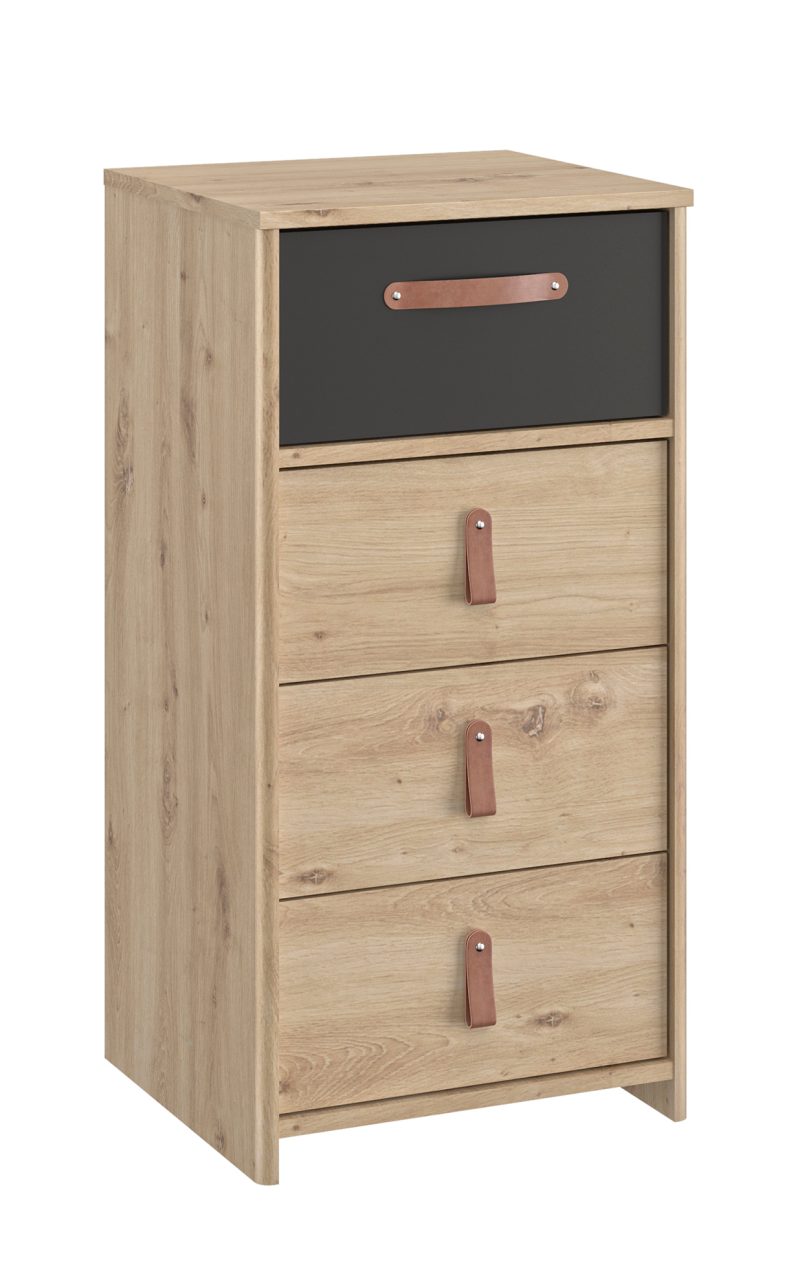 Arthus Συρταριέρα ψηλή με 4 συρτάρια 44x41x87εκ. Artisan Oak / Black Arthus Συρταριέρα ψηλή με 4 συρτάρια 44x41x87εκ. Artisan Oak / Black