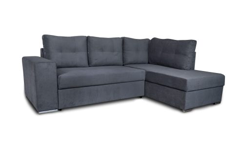 Athens Γωνιακός καναπές κρεβάτι με αποθηκευτικό χώρο 246x174x96εκ. Γκρι Δεξιά γωνία