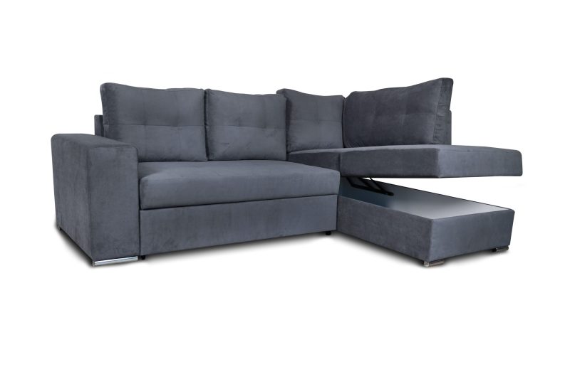 ath_grdx2 Athens Γωνιακός καναπές κρεβάτι με αποθηκευτικό χώρο 246x174x96εκ. Γκρι Δεξιά γωνία