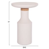 ΒΟΗΘΗΤΙΚΟ ΤΡΑΠΕΖΙ TRED(T) HM18169.02 FIBER CEMENT ΛΕΥΚΟ-ΦΥΣΙΚΟ RATTAN--Φ40x61Υεκ.