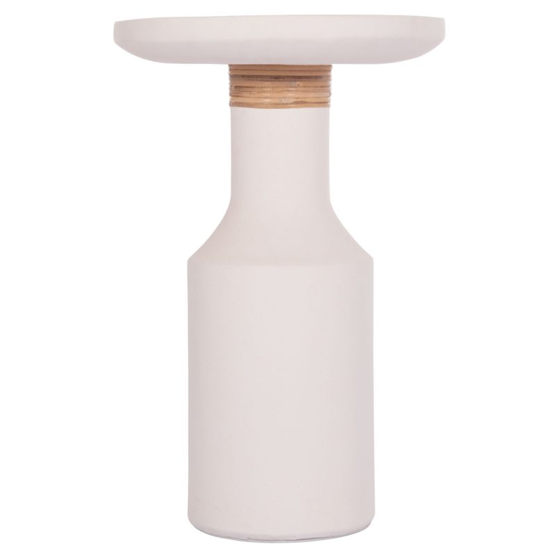 ΒΟΗΘΗΤΙΚΟ ΤΡΑΠΕΖΙ TRED(T) HM18169.02 FIBER CEMENT ΛΕΥΚΟ-ΦΥΣΙΚΟ RATTAN--Φ40x61Υεκ.