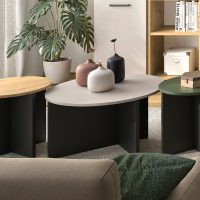 craft_set_trapezakia_saloniou_grege_prasino_mauro_artisan_oak_1 Craft σετ 3 τραπεζάκια σαλονιού 160x70x42/38εκ. Μαύρο / Artisan Oak / Πράσινο / Greige