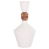 ΔΙΑΚΟΣΜΗΤΙΚΟ ΒΑΖΟ ΔΑΠΕΔΟΥ NEBULA HM4661.02 FIBER CEMENT ΛΕΥΚΟ--ΞΥΛΟ ΤΕΑΚ Φ60x115Υεκ.