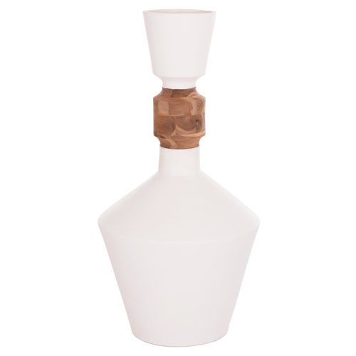 ΔΙΑΚΟΣΜΗΤΙΚΟ ΒΑΖΟ ΔΑΠΕΔΟΥ NEBULA HM4661.02 FIBER CEMENT ΛΕΥΚΟ--ΞΥΛΟ ΤΕΑΚ Φ60x115Υεκ.