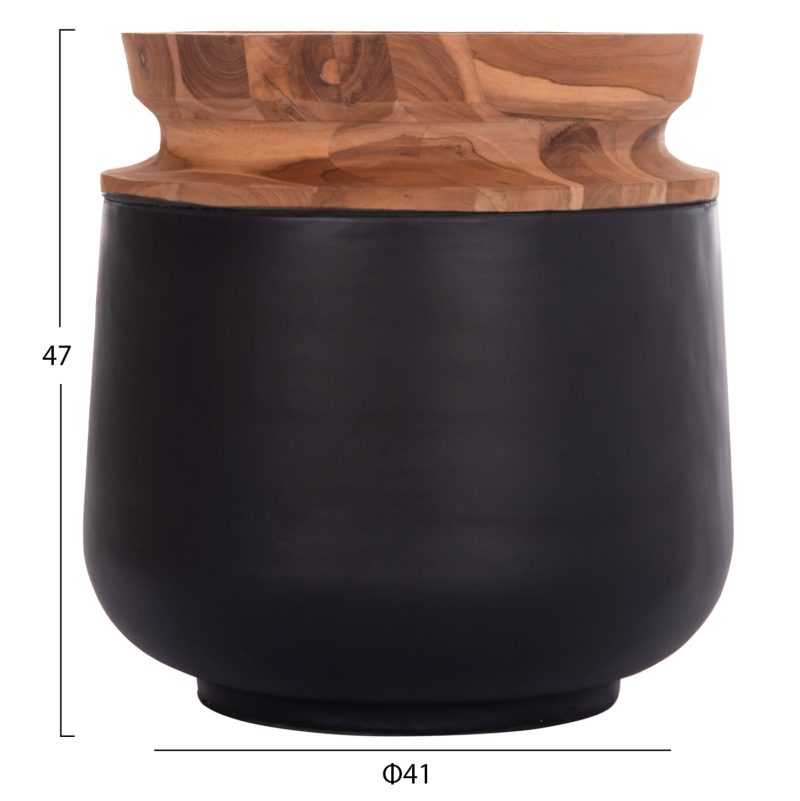 ΔΙΑΚΟΣΜΗΤΙΚΟ ΒΑΖΟ ΔΑΠΕΔΟΥ LINTER HM4662.01L FIBER CEMENT ΜΑΥΡΟ--ΞΥΛΟ ΤΕΑΚ Φ41x47Υεκ.