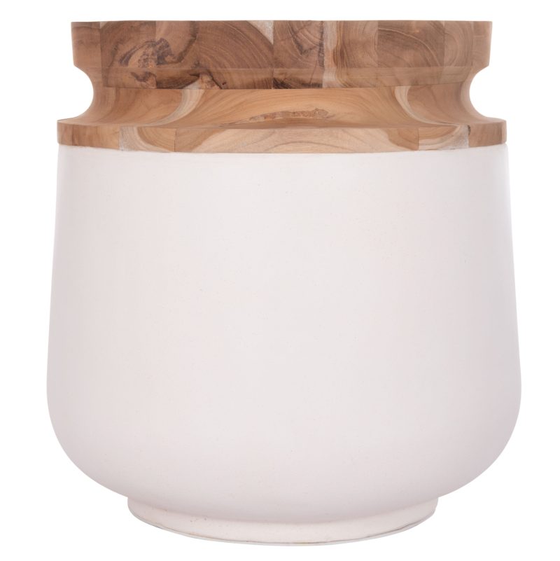 ΔΙΑΚΟΣΜΗΤΙΚΟ ΒΑΖΟ ΔΑΠΕΔΟΥ LINTER HM4662.02L FIBER CEMENT ΛΕΥΚΟ--ΞΥΛΟ ΤΕΑΚ Φ41x47Υεκ.