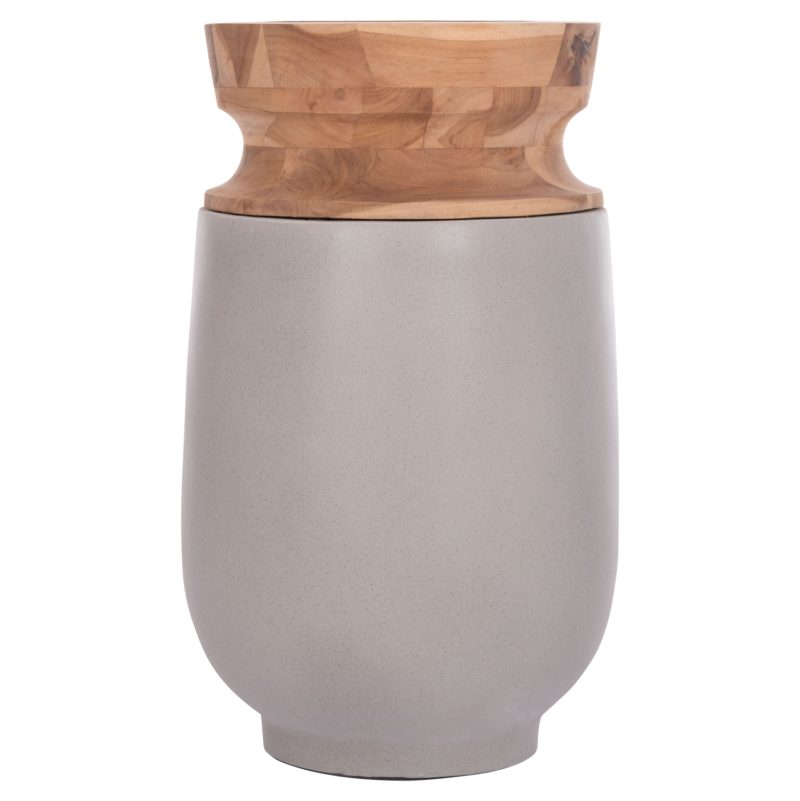 ΔΙΑΚΟΣΜΗΤΙΚΟ ΒΑΖΟ ΔΑΠΕΔΟΥ LINTER HM4662.03S FIBER CEMENT ΓΚΡΙ--ΞΥΛΟ ΤΕΑΚ Φ34x60Υεκ.