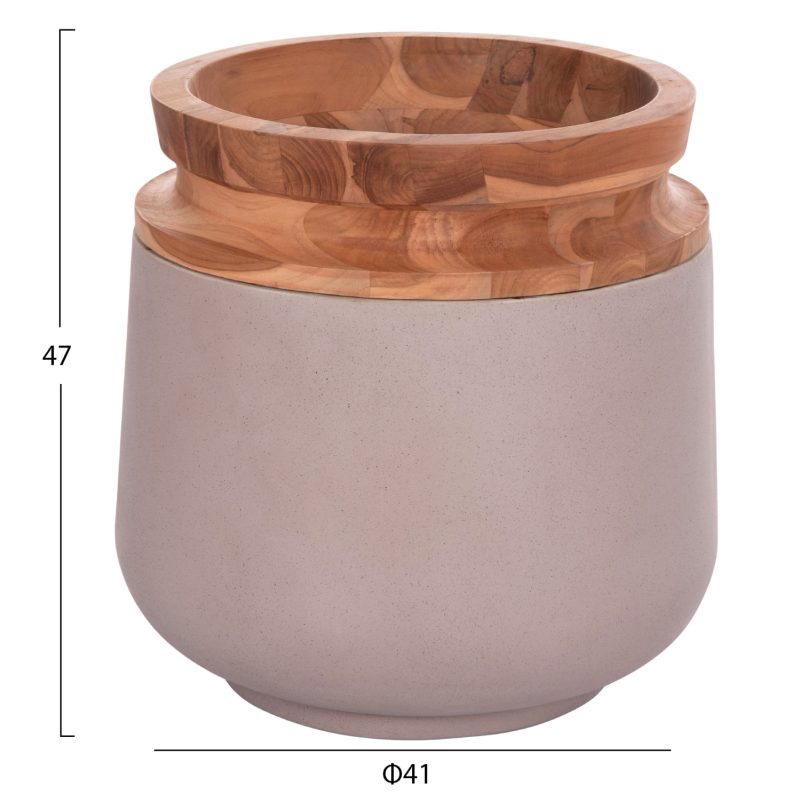 ΔΙΑΚΟΣΜΗΤΙΚΟ ΒΑΖΟ ΔΑΠΕΔΟΥ LINTER HM4662.05L FIBER CEMENT ΓΚΡΙ ΜΑΤ--ΞΥΛΟ ΤΕΑΚ Φ41x47Υεκ