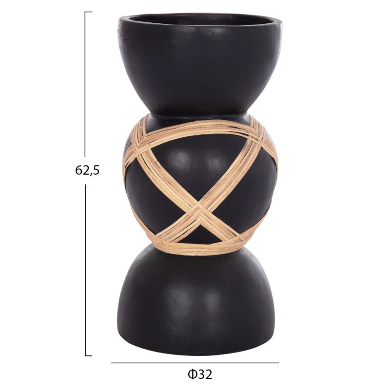 diakosmitiko-bazo-dapedoy-fb9467201l-fib-1 ΔΙΑΚΟΣΜΗΤΙΚΟ ΒΑΖΟ ΔΑΠΕΔΟΥ MAYNARD HM4672.01L TERRACOTTA ΜΑΥΡΟ-RATTAN Φ32x62.5Υεκ