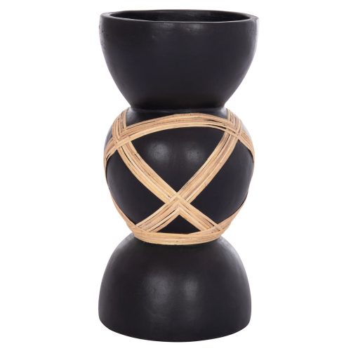 diakosmitiko-bazo-dapedoy-fb9467201l-fib ΔΙΑΚΟΣΜΗΤΙΚΟ ΒΑΖΟ ΔΑΠΕΔΟΥ MAYNARD HM4672.01L TERRACOTTA ΜΑΥΡΟ-RATTAN Φ32x62.5Υεκ