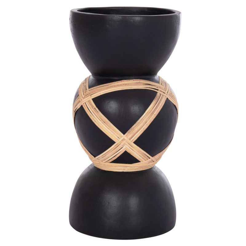 diakosmitiko-bazo-dapedoy-fb9467201l-fib ΔΙΑΚΟΣΜΗΤΙΚΟ ΒΑΖΟ ΔΑΠΕΔΟΥ MAYNARD HM4672.01L TERRACOTTA ΜΑΥΡΟ-RATTAN Φ32x62.5Υεκ