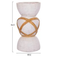 ΔΙΑΚΟΣΜΗΤΙΚΟ ΒΑΖΟ ΔΑΠΕΔΟΥ MAYNARD HM4672.02L TERRACOTTA ΛΕΥΚΟ--RATTAN Φ32x62.5Υεκ.