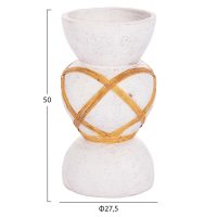 ΔΙΑΚΟΣΜΗΤΙΚΟ ΒΑΖΟ ΔΑΠΕΔΟΥ MAYNARD HM4672.02S TERRACOTTA ΛΕΥΚΟ--RATTAN Φ27.5x50Υεκ