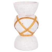 ΔΙΑΚΟΣΜΗΤΙΚΟ ΒΑΖΟ ΔΑΠΕΔΟΥ MAYNARD HM4672.02S TERRACOTTA ΛΕΥΚΟ--RATTAN Φ27.5x50Υεκ