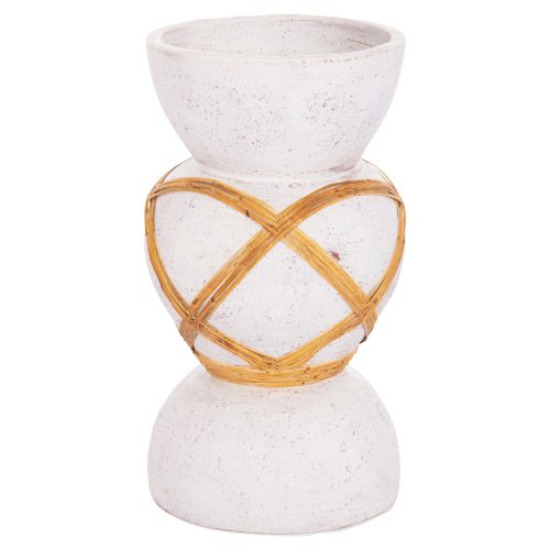 diakosmitiko-bazo-dapedoy-fb9467202s-fib ΔΙΑΚΟΣΜΗΤΙΚΟ ΒΑΖΟ ΔΑΠΕΔΟΥ MAYNARD HM4672.02S TERRACOTTA ΛΕΥΚΟ--RATTAN Φ27.5x50Υεκ