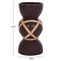ΔΙΑΚΟΣΜΗΤΙΚΟ ΒΑΖΟ ΔΑΠΕΔΟΥ MAYNARD HM4672.07L TERRACOTTA ΣΟΚΟΛΑΤΙ-RATTAN Φ32x62.5Υεκ