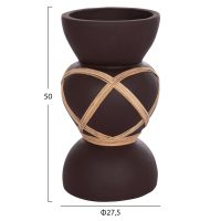 diakosmitiko-bazo-dapedoy-fb9467207s-fib-1 ΔΙΑΚΟΣΜΗΤΙΚΟ ΒΑΖΟ ΔΑΠΕΔΟΥ MAYNARD HM4672.07S TERRACOTTA ΣΟΚΟΛΑΤΙ-RATTAN Φ27.5x50Υεκ