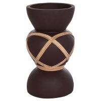 diakosmitiko-bazo-dapedoy-fb9467207s-fib ΔΙΑΚΟΣΜΗΤΙΚΟ ΒΑΖΟ ΔΑΠΕΔΟΥ MAYNARD HM4672.07S TERRACOTTA ΣΟΚΟΛΑΤΙ-RATTAN Φ27.5x50Υεκ