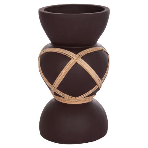 ΔΙΑΚΟΣΜΗΤΙΚΟ ΒΑΖΟ ΔΑΠΕΔΟΥ MAYNARD HM4672.07S TERRACOTTA ΣΟΚΟΛΑΤΙ-RATTAN Φ27.5x50Υεκ
