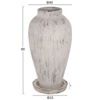 ΔΙΑΚΟΣΜΗΤΙΚΟ ΒΑΖΟ ΔΑΠΕΔΟΥ ΜΕ ΒΑΣΗ-ΠΙΑΤΑΚΙ LAUREL HM7938 ΤΕΡΑΚΟΤΑ- ΛΕΥΚΗ ΠΑΤΙΝΑ Φ40x80Yεκ.