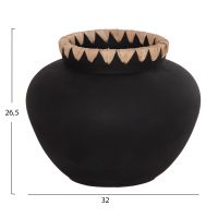 ΔΙΑΚΟΣΜΗΤΙΚΟ ΒΑΖΟ RENTON(L) HM4370 ΤΕΡΑΚΟΤΑ ΜΑΥΡH-ΠΛΕΞΗ ΨΑΘΑΣ ΣΤΟ ΣΤΟΜΙΟ Φ32x26,5Υεκ.