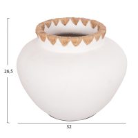 ΔΙΑΚΟΣΜΗΤΙΚΟ ΒΑΖΟ RENTON(L) HM4371 ΤΕΡΑΚΟΤΑ ΛΕΥΚΗ-ΠΛΕΞΗ ΨΑΘΑΣ ΣΤΟ ΣΤΟΜΙΟ Φ32x26,5Υεκ