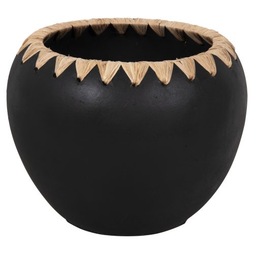 diakosmitiko-bazo-fb94374-terakota-se-ma ΔΙΑΚΟΣΜΗΤΙΚΟ ΒΑΖΟ HM4374 ΤΕΡΑΚΟΤΑ ΣΕ ΜΑΥΡΟ ΜΕ ΠΛΕΞΗ ΨΑΘΑΣ ΣΤΟ ΣΤΟΜΙΟ Φ29x23Υεκ.