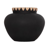 ΔΙΑΚΟΣΜΗΤΙΚΟ ΒΑΖΟ RENTON(M) HM4732 ΤΕΡΑΚΟΤΑ ΜΑΥΡH-ΠΛΕΞΗ ΨΑΘΑΣ ΣΤΟ ΣΤΟΜΙΟ Φ28x23Υεκ